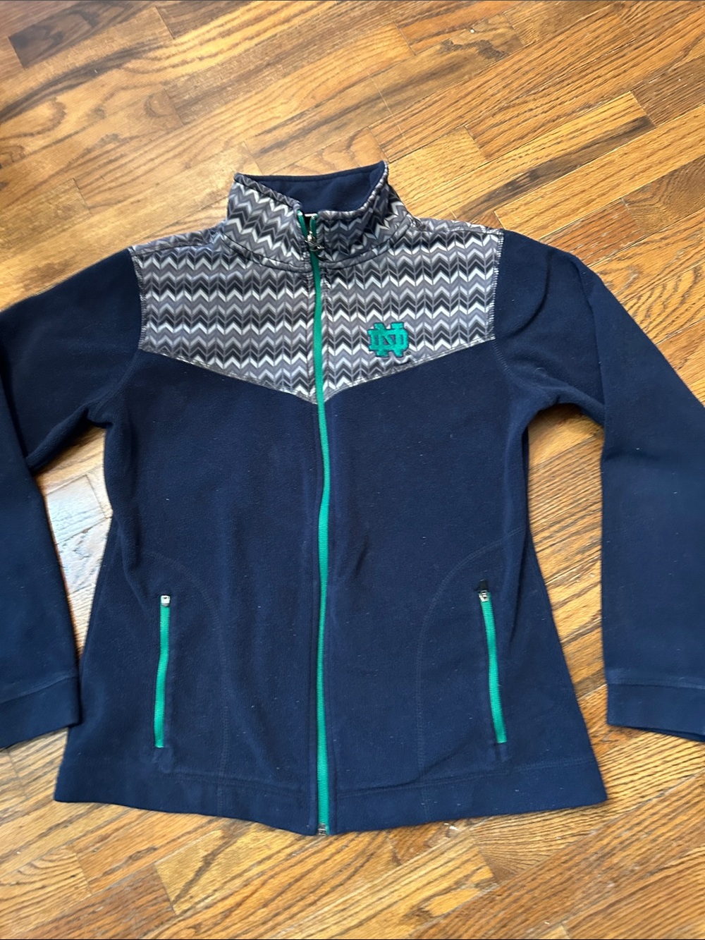 Notre Dame Colosseum Navy Fleece Jacket with Chevron Yoke -